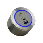 USB3QC - Cargador rápido USB dos salidas - Titanio - Led Bleu