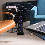 TT 1.0 - Columna Tower Track, 540 mm - Negro - 4 x USB