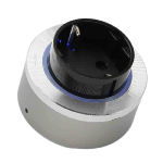 Toma corriente Schuko GS3 Titanio - Anillo aluminio - Led azul