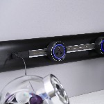 Toma de corriente internacional ITL3 Negra - Anillo Alu - Led Azul