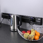 Perfil eléctrificado E-Genesis, 90 cm, Conexión izquierda, Negro