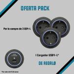 Oferta Pack : 3 Enchufes GS4-L + Cargador USB4-L Gratuito