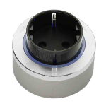 Toma corriente Schuko GS3 Titanio - Anillo aluminio - Led azul